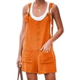 thumbnail image 1 of Women Summer Loose Button Pocket Jumpsuit Spaghetti Strap Short Pant Rompers Bib Pants Overalls Plua Size, 1 of 4