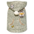 thumbnail image 1 of Hippie Designer Chandail à Capuche Sans Manches Pompon pour Chien, Vert Olive - Grand, 1 of 1