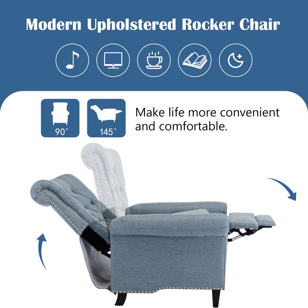 Linen Single Person Sofa with Thickened Cushion Recliner - High Backrest,  Equipped with Foot Pads and Dual Armrests - Yahoo Shopping
