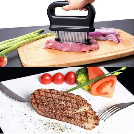 

Meat Tenderizer with 48 Stainless Steel Ultra Sharp Needle Blades Kitchen Cooking Tool for Tenderizing Steak Beef with Cleaning Brush Durable Baking Kitchen Accessories