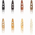 thumbnail image 6 of 48Pcs 8 Colors Natural Wood Buttons 48.5x14mm Two Holes Horn Toggle Tooth Shape Button Sweater Coats Sewing Replacement Accessories for Jacket Clothing DIY Art Craft Projects Colorful, 6 of 7