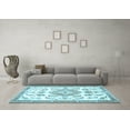 thumbnail image 3 of Ahgly Company Indoor Rectangle Medallion Light Blue Traditional Area Rugs, 2' x 3', 3 of 4