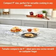 IMUSA 9in Carbon Steel Nonstick Round Comal with Metal Handles, Black
