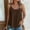 Brown, variant on Sleeveless Women Tank Tops Brown Crew Neck Solid Comfort Lightweight Sleeveless Shirts Casual