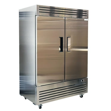 Cooler Depot Reach In Two Door Stainless Steel Fridge Refrigerator Stainless Steel Interior AKR-13781, NSF Certified