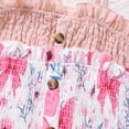 thumbnail image 6 of Dress for Girls Summer Floral Button Up Romper Two Piece Outfit Casual Playwear Kids Spaghetti Straps Pink Dress Size 11-12 Y, 6 of 9