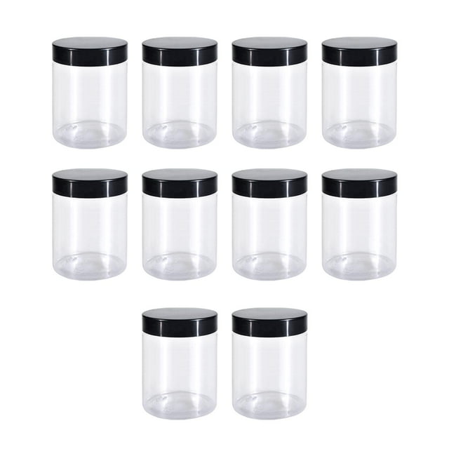 relayinert Empty Pet Jar with Lid Container Cosmetics for Nuts Moisturizers 10pcs 500ml 10 pcs 500ml
