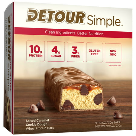 Detour Simple Protein Bar, Salted Caramel Cookie Dough, 10g Protein, 9