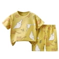 thumbnail image 1 of Zpanxa Ensembles d'Été pour Filles Enfants Imprimé T-shirt à Manches Courtes à Col Rond Shorts Ensemble Deux Pièces 3-4 Ans, 1 of 3
