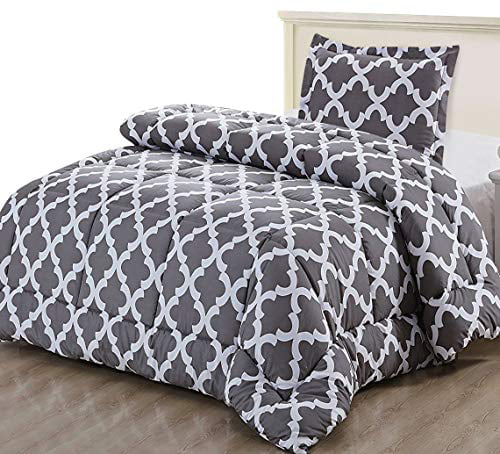 Utopia Bedding Printed Comforter Set (Twin/Twin XL, Grey