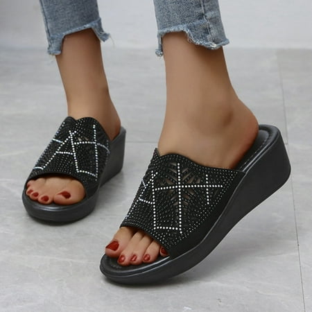 

Womens Fashion Wedges Open Toe Knot Beach Shoes Roman Slippers Sandals Note Please Buy One Or Two Sizes Larger