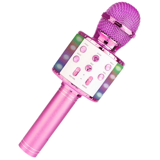 Microphone de Karaoké Micro de Karaoké Sans Fil Haut-Parleur Machine de Karaoké avec Lumière LED