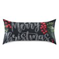 thumbnail image 3 of Merry Christmas Black Background Greeting Satin Pillowcase Envelope Design Pillow Covers 1 Pack King Size 20" x 40", 3 of 9