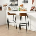 thumbnail image 2 of Gymax Set of 2 Industrial 29'' Bar Stool Bar Height Saddle Seat Kitchen Stool Low Back, 2 of 7
