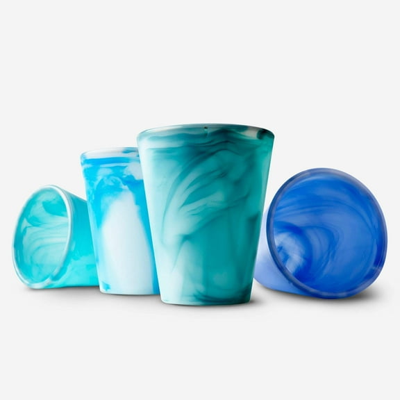 Reusable Stackable Silicone Cups, Ocean Theme 20oz