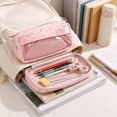 thumbnail image 5 of Aaihamo Cute Pencil Case, Stylish Polka Dots Embroidery Pencil Bag, Double Layer Large Capacity Portable Stationery Pouch for Teens Adults Office Desktop Decor, 5 of 7