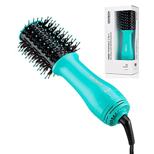 Izutech TORO Portable 2-IN-1 Hair Dryer with Volumizing Brush (Teal)
