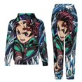 thumbnail image 2 of Demon Slayer Unisex Adult Sweatsuits Hoodie & Sweatpants Long Sleeve Hooded Sweatshirt Matching Joggers Tracksuit Sets 6XL, 2 of 9
