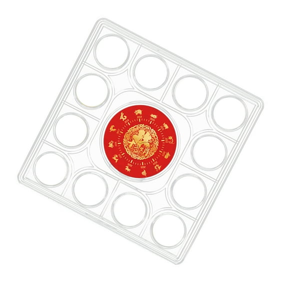 12 Coins Protection Box Plastic Coin Capsules Storage Organizer Holder Clear Coin Display Cases Container Box