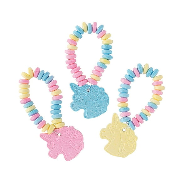 Unicorn Bracelets Bonbons avec Breloques - Ensemble de 12 Emballés Individuellement - Cadeaux de Fête d'Anniversaire Unicorn pour Enfants