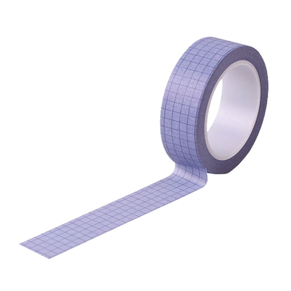 Plaid Grid Pattern Washi Tape Roll, Decorative Adhesive Masking Tape, 0.59 Inch Wide Craft Tape For Scrapbooking, Art Projects, Journal Embellishment, Planner Decoration and Gift Wrapping,Deep Purple