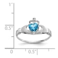 thumbnail image 2 of Auriga Fine Jewelry 14K White Gold CZ December Birthstone Claddagh Heart Ring Size 7 for Women, 2 of 6
