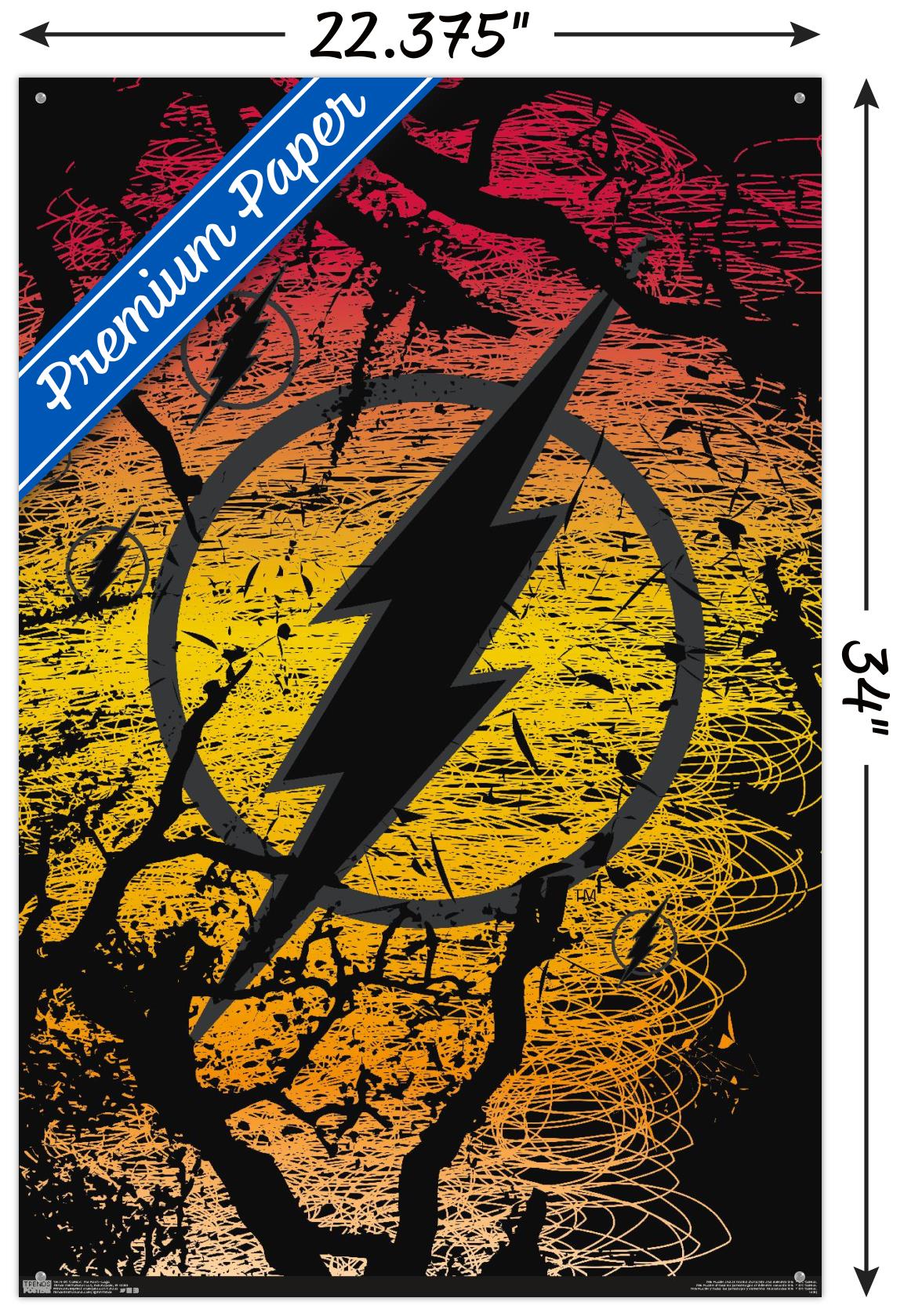DC Comics - The Flash - Logo Wall Poster with Push Pins, 22.375" x 34"