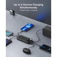 thumbnail image 4 of Portable Charger with Built in Cables, Portable Charger with Cords Wires Slim 10000mAh Travel Essentials Battery Pack 6 Outputs 3A High Speed Power Bank for iPhone Samsung Pixel LG Moto iPad, 4 of 5