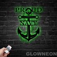 thumbnail image 2 of Glowneon Proud Navy Metal Sign, Navy Veteran Sign, Navy Day Wall Art, 2 of 5