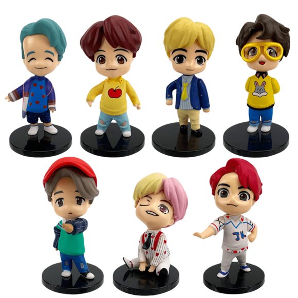 7pcs Bts Cake Toppers Character Set Of Action Figures Toysbts Mini Figurines Dolls Birthday Party Supplies Car Desktop Bts Birthday Decorations