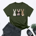 thumbnail image 2 of VBTAPA Bunny T-shirt for Women 2025 Easter Graphic Tees Egg Hunt Themed Printed Short Sleeve Crewneck Tee Tops Prime Sales Today Army Green L, 2 of 6