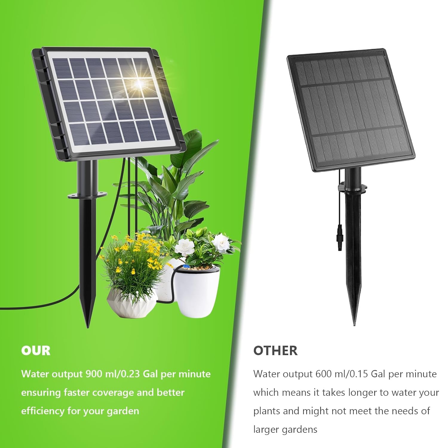 49FT Solar Drip Irrigation System Auto Watering Kit for 15 Pots, Solar-Powered Plant Watering Garden Irrigation System