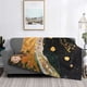 thumbnail image 2 of Fotbe Abstract Gold Floral Galaxy Manta de Franela con Estampado, Manta Ultrasuave para Cama, Sofá, Auto, Hipoalergénica y Antibolitas-60"x50", 2 of 6