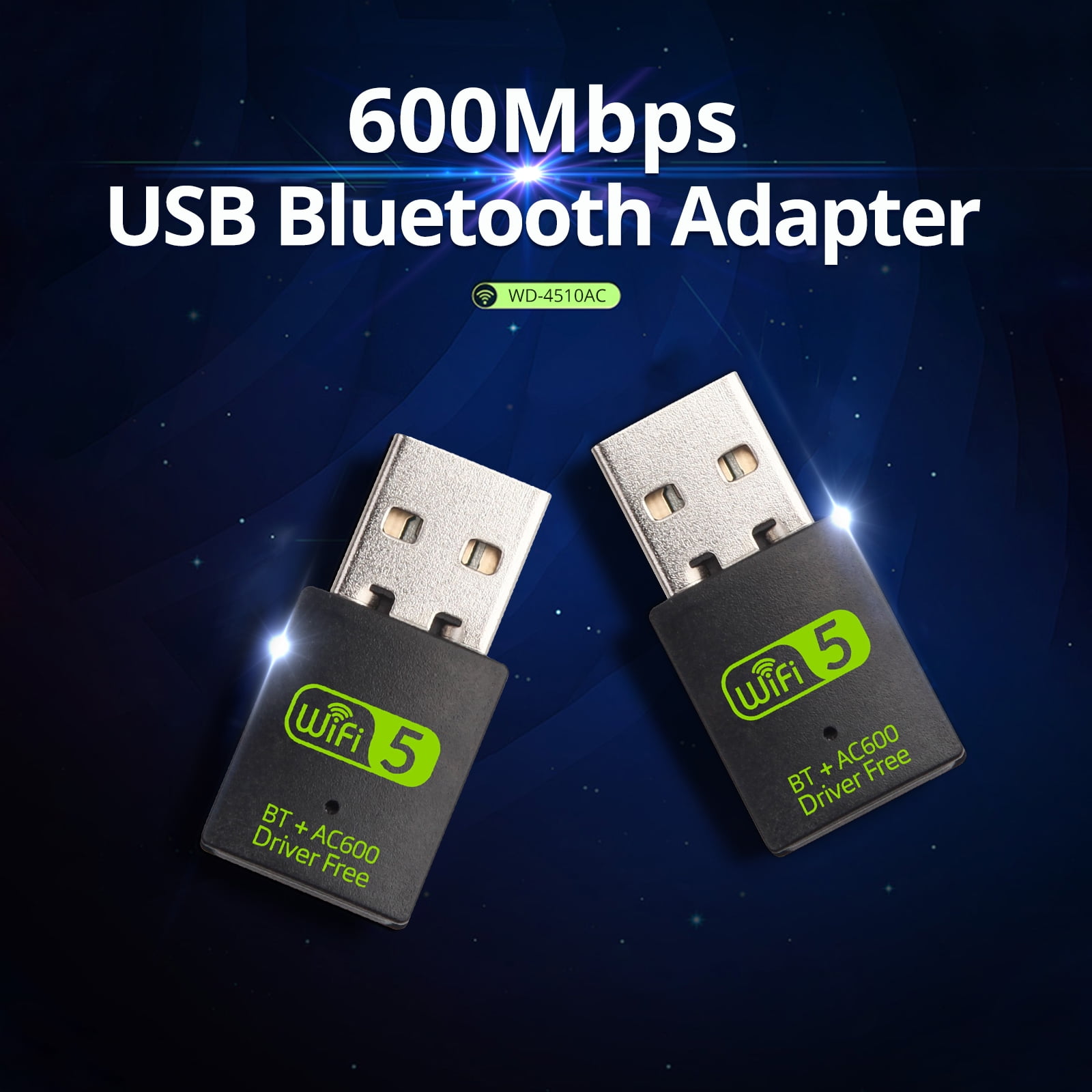 USB WiFi Adapter, Bluetooth Adapter, 600Mbps Dual Band 2.4