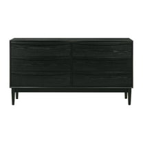 Artemio 6 Drawer Wood Dresser in Black Finish