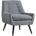 thumbnail image 4 of Linon Trelis Upholstered Tufted Accent Chair with Black Wood Legs in Gray Fabric, 4 of 11