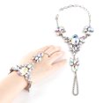 thumbnail image 5 of Accesorio elegante de la joyería de la cadena del tobillo de la pulsera de los diamantes de imitación de la aleación de las mujeres (plata), 5 of 5