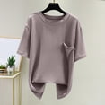 thumbnail image 2 of ZyeKqe Womens Pajama Top Crew Neck Sleep T-Shirt Short Sleeve Lounge Top Soft Summer Tee, 2 of 7