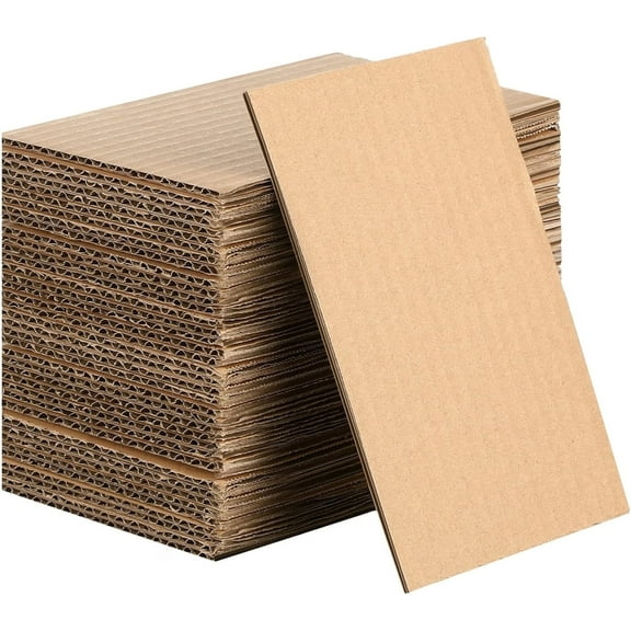 Corrugated Cardboard Sheets 4 x 6 inch, 1/8" Thickened Flat Cardboard Pads for Packaging - Mailing - Shipping - DIY Crafts - Art Projects - 50 Pack, Brown by GIXUSIL