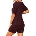 thumbnail image 2 of Weardear Maternity Sets 2 Piece Outfits Drop Shoulder Short Sleeve Split Side Shirts and Biker Shorts Summer Pregnancy Clothes, 2 of 6