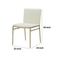 thumbnail image 5 of Benjara Cid Abby 19 Inch Side Dining Chair, Off White, Brass Gold Finished Legs, 5 of 5