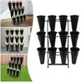 thumbnail image 4 of White / Black Flower Display Stand with 12pcs Bucket,4 Wheels Plant Stand,41.34in Tall Flower Cart 3 Tier Flower Shelf for Florist Garden Patio, 4 of 27