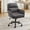 Grey, variant on YWEN Adjustable Home Office Desk Chair with Comfy Square Mid-Back, Faux Leather 360 Swivel Upholstered Task Armchair with Wheels for Vanity Bedroom/Living Room,Study Gray