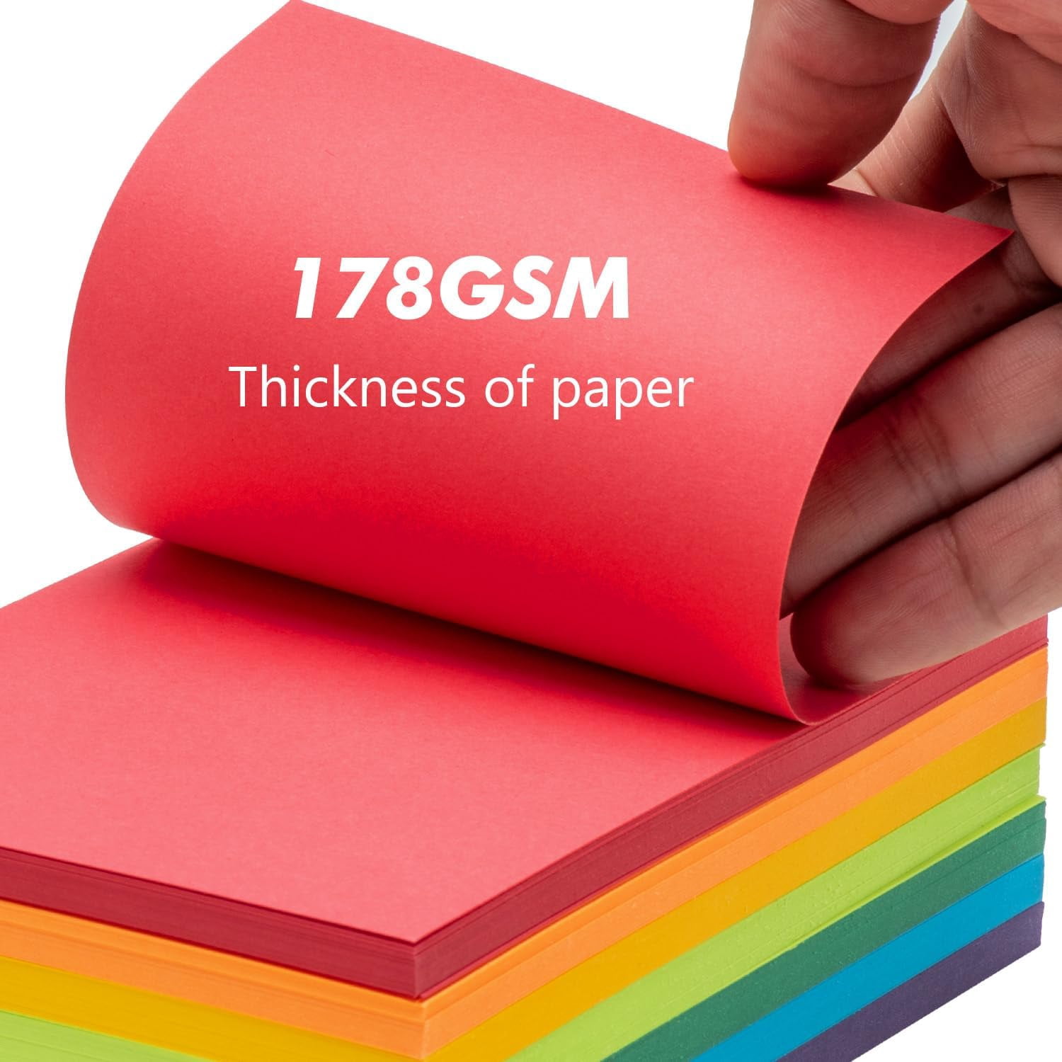 TT-Index Cards 210-Count 4x6 Inch,178GSM Heavyweight Set of 7 Colors Paper Multicolor Study Cards (Rainbow)