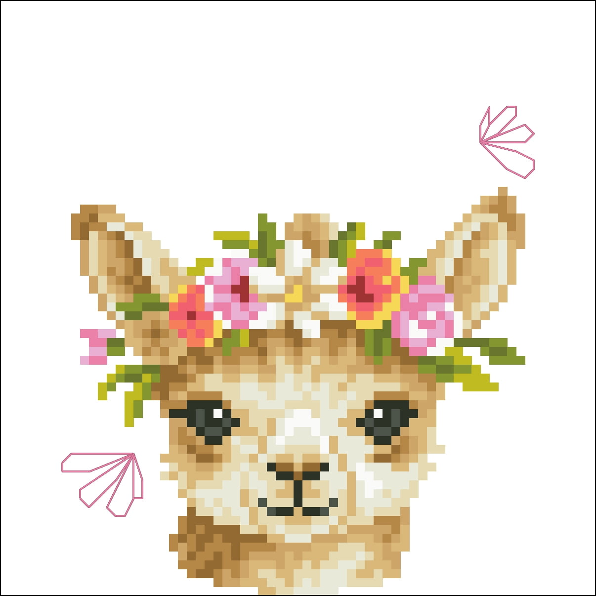 DIAMOND DOTZ® No ProbLlama Special Edition No-Count Cross Stitch Kit - 5" Round