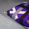 thumbnail image 3 of Set of 2 Throw Pillow Cover Purple Black Stripes Grey White Design Retro Decorative Pillow Case Striped Home Decor Square 18x18 Inch Cushion Pillowcase, 3 of 6