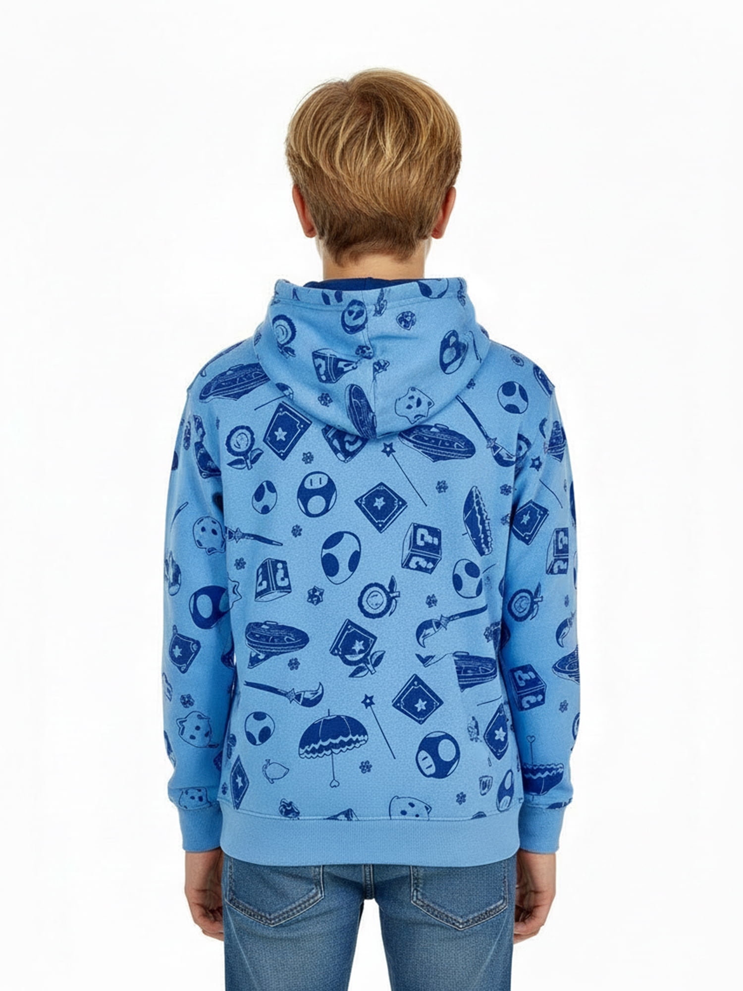 The Super Mario Galaxy, Boys' Light Blue Graphic Hoodie, Sizes 4-18