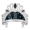 thumbnail image 1 of Unique's Birthday Black Glitz Plastic Tiara with Number Stickers, 1 of 4