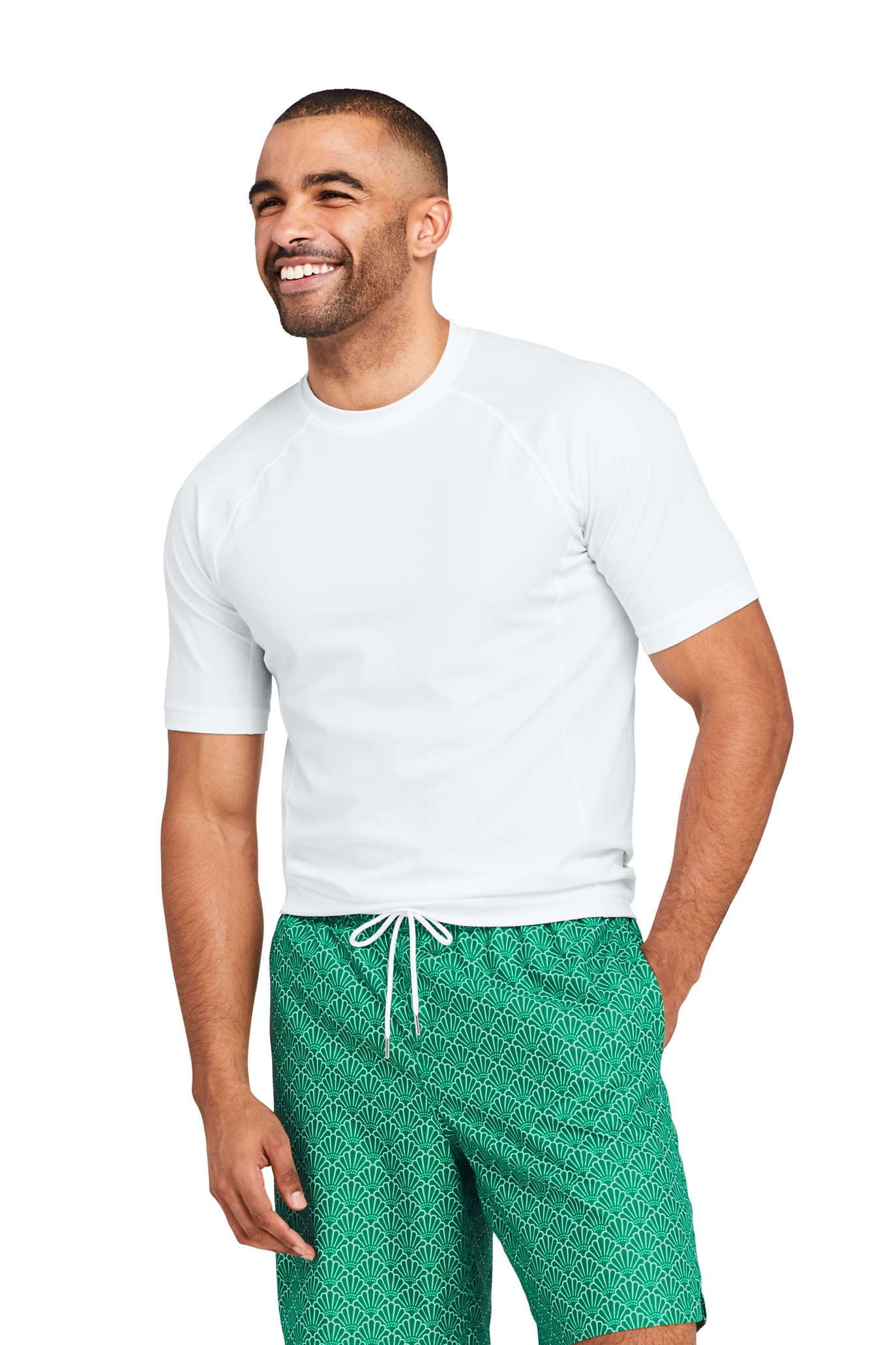 Lands' End Men's Solid Swim Tee - Walmart.com