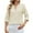 Beige, variant on Solid Color Blouses For Women Dressy Casual V-Neck Roll Up Sleeve Shirts Going Out Mid Sleeve T-Shirt Tshirts Tee Pullover Tops